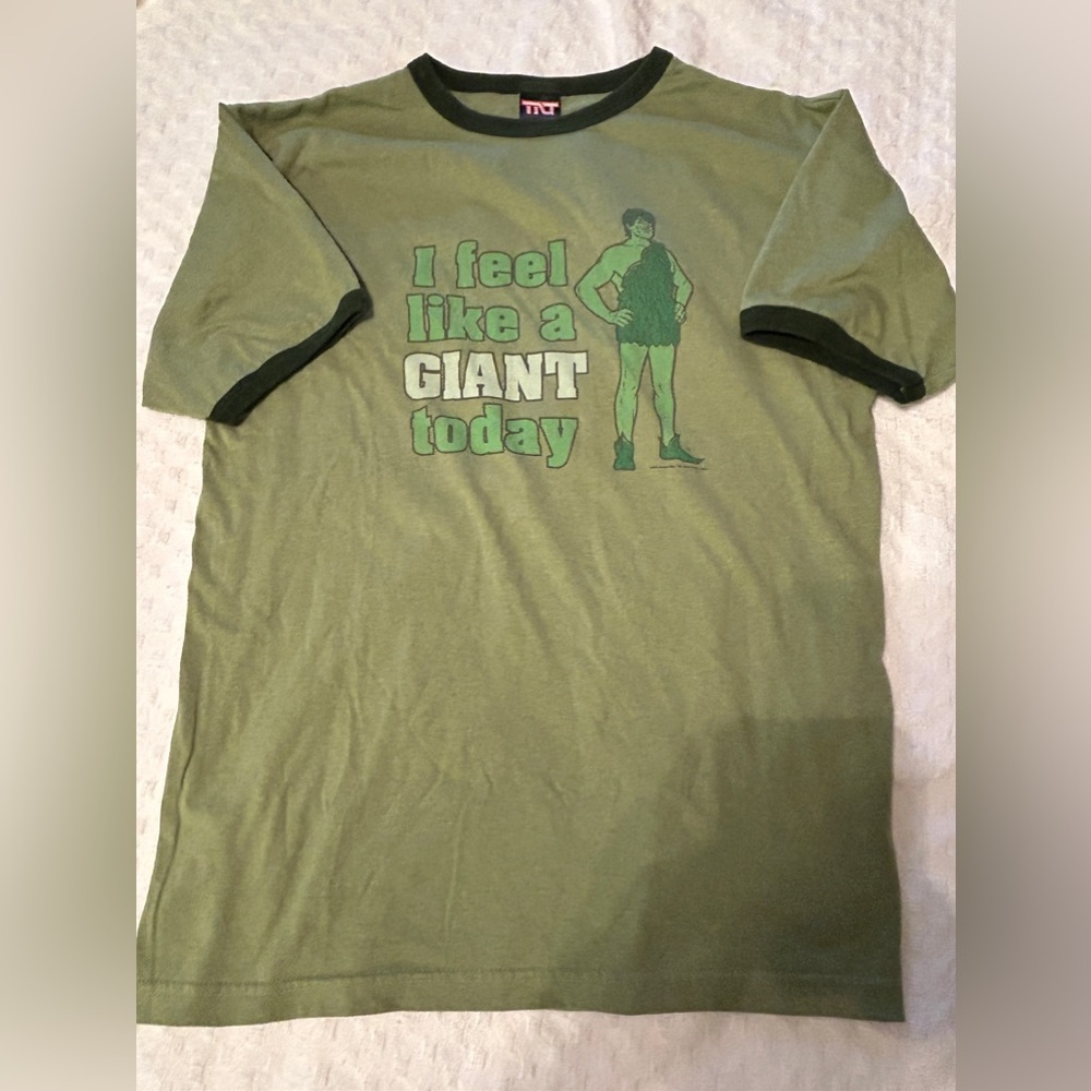 Size Large, “I Feel Like A Giant Today”.  Excellent used condition.